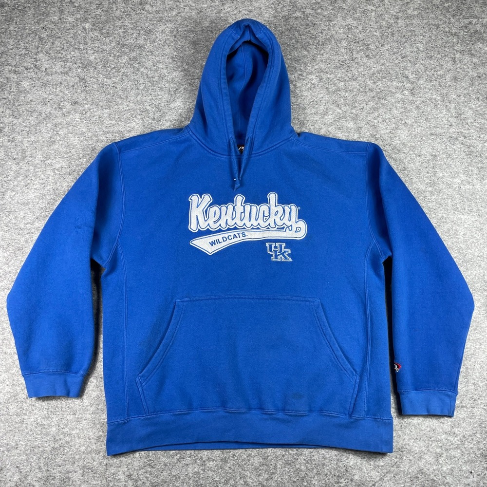 VTG Kentucky Wildcats Hoodie Mens 2XL Blue Pro Player Embroidered Pullover 90s